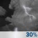 Chance T-Storms. Chance for Measurable Precipitation 30%